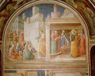 St. Stephan predigt und St. Stephan spricht den Rat an